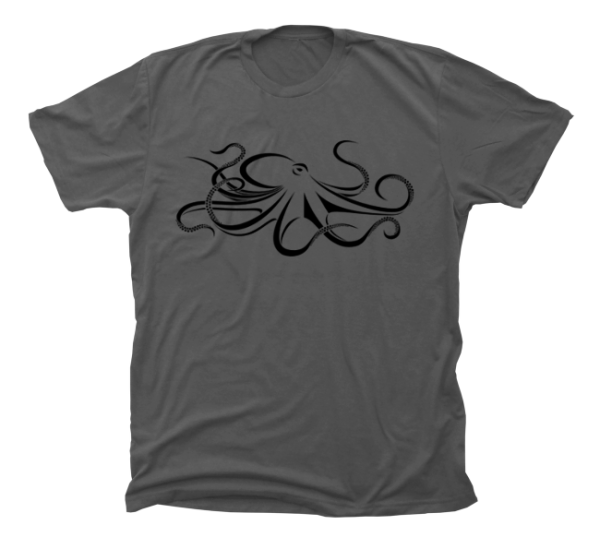 Giant Pacific Octopus T-Shirt Build-A-Shirt (Front   HM) Fashion