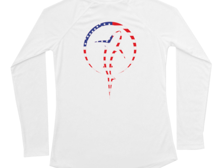 Shark Zen Performance Shirt (Back   Women - American Flag) Hot on Sale