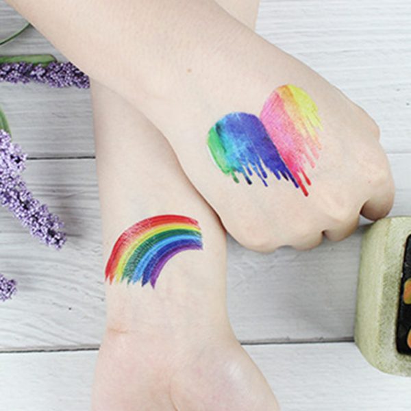 Maxbell 20pcs Rainbow Temporary Tattoos Water Transfer Makeup Body Stickers Decals on Sale