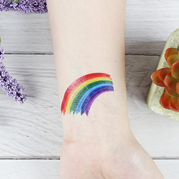 Maxbell 20pcs Rainbow Temporary Tattoos Water Transfer Makeup Body Stickers Decals on Sale