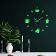 Acrylic Luminous Wall Clock Stickers DIY for Home Decoration Drinks Discount