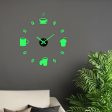 Acrylic Luminous Wall Clock Stickers DIY for Home Decoration Drinks Discount