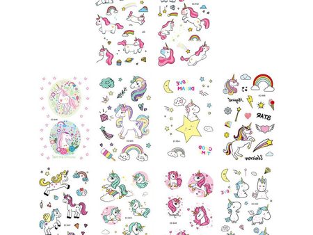 Maxbell 10pcs Animal Horse Temporary Tattoos Kids Body Transfer Stickers Decals Set For Cheap