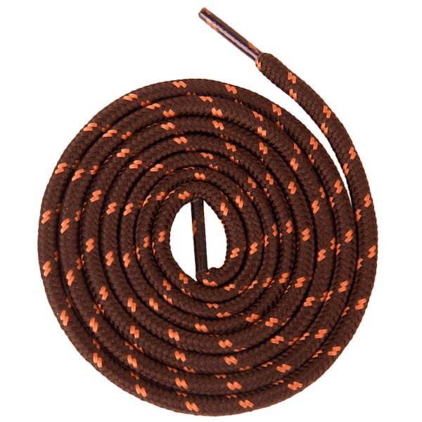 1 Pair 47 inch Round Shoe Laces Shoelaces Hiking Sports Sneakers Boots Strings Brown Dots Coffee Hot on Sale